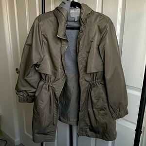 ASOS Olive and Gray Jersey Lined Trenchcoat Raincoat Utility Jacket